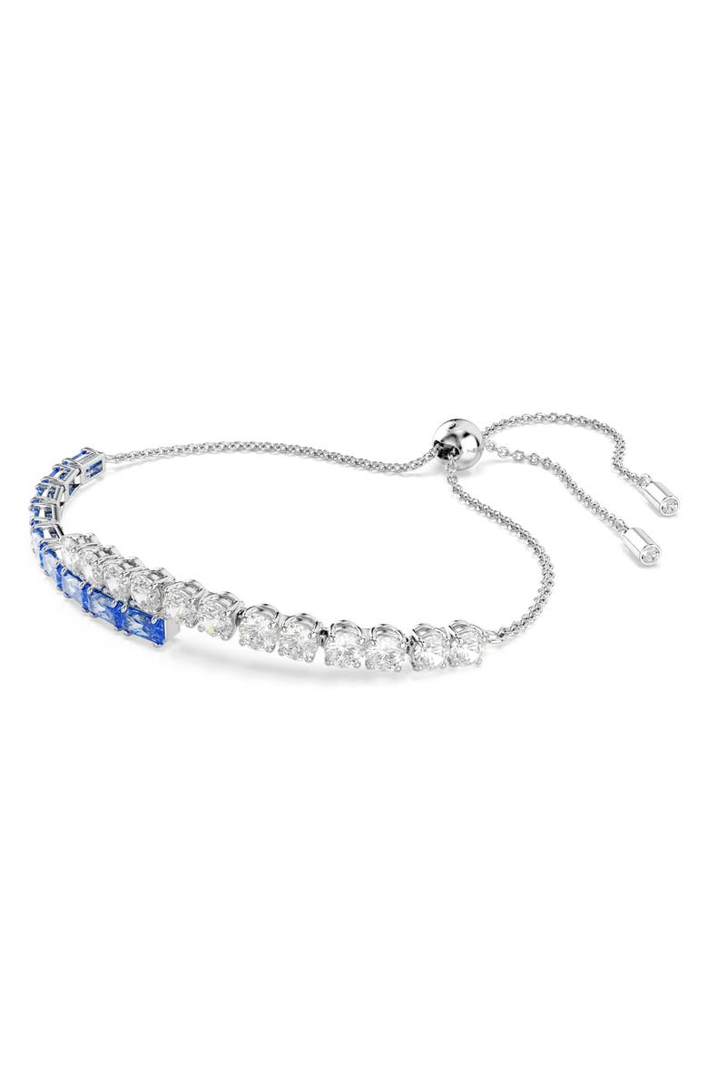 Swarovski Matrix Bypass Bracelet, Alternate, color, Blue/ Silver