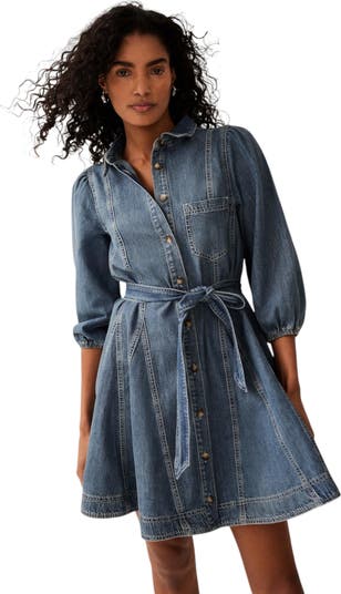 【きれいめファッション51選】上品さと清潔感をキープし Denim VELVET MINT Mini Nordstrom | Dress Shirt ワンピース