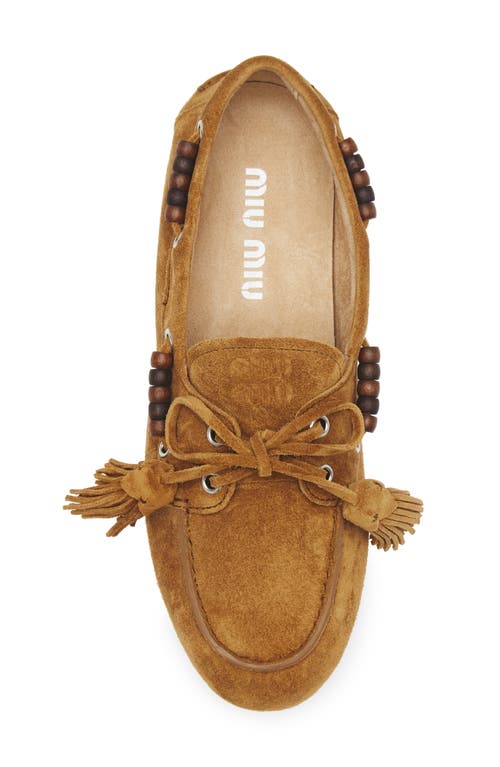 Miu Miu Suede Tassel Boatshoe
