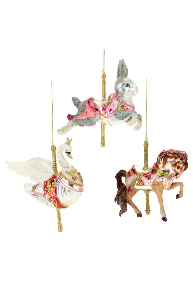 Carousel Ornament, Box of 3, Main, color, Magenta