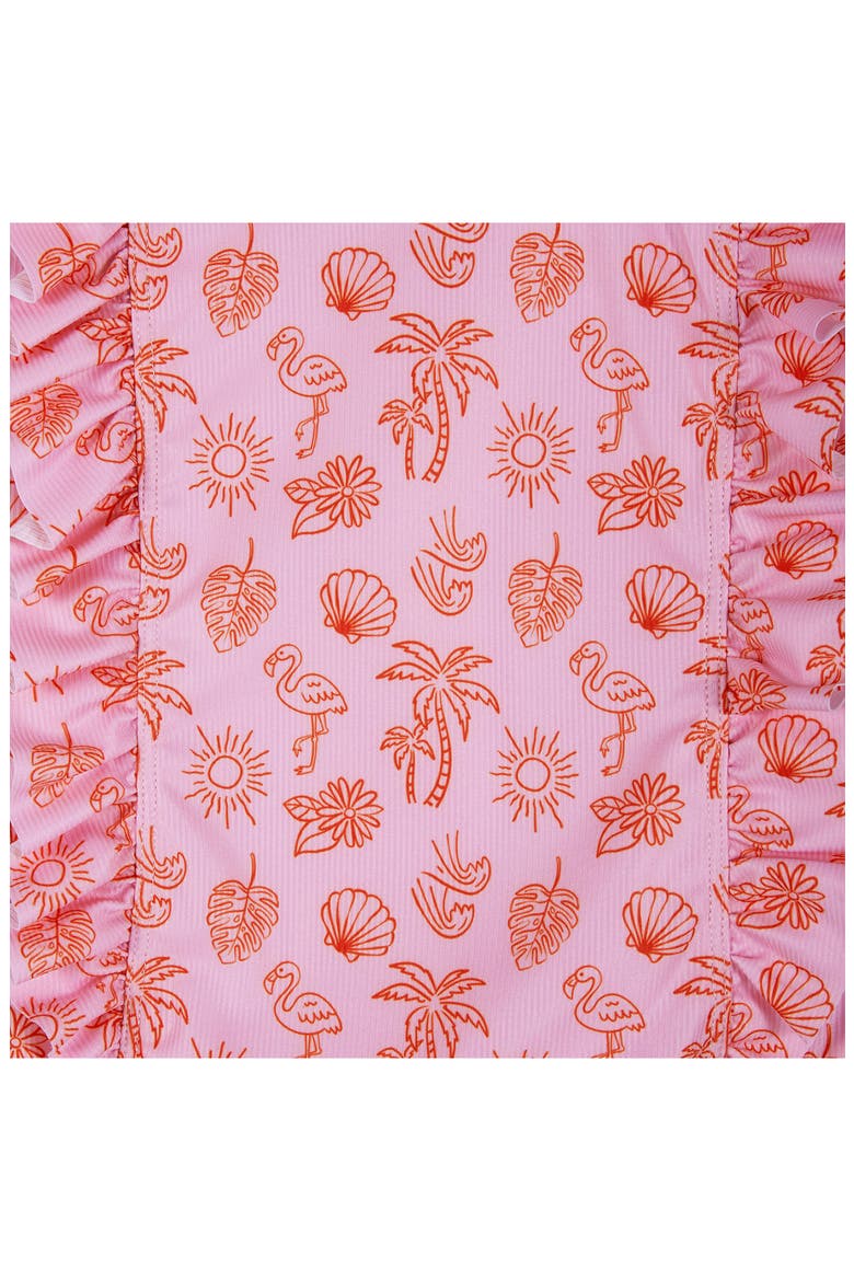 Kids' Beach Icon Ruffle One-Piece Swimsuit, Alternate, color, PINK BEACH
