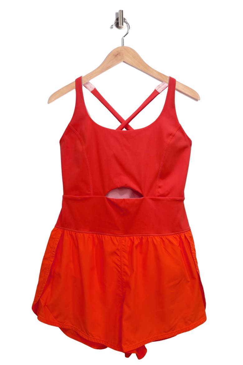 FP Movement Righteous Runsie Romper, Alternate, color, NEON CORAL