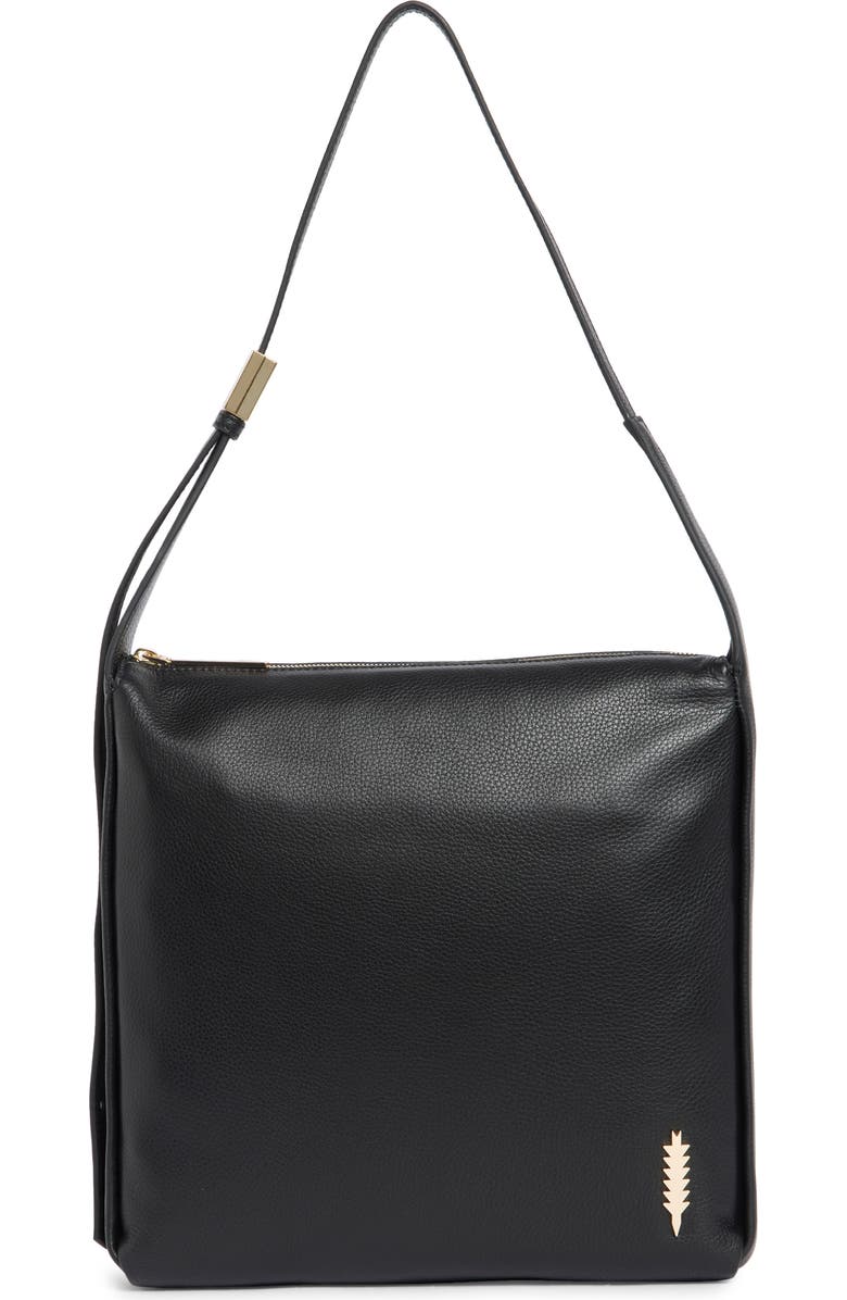Thacker Bella Pebbled Leather Crossbody Bag, Main, color, Black