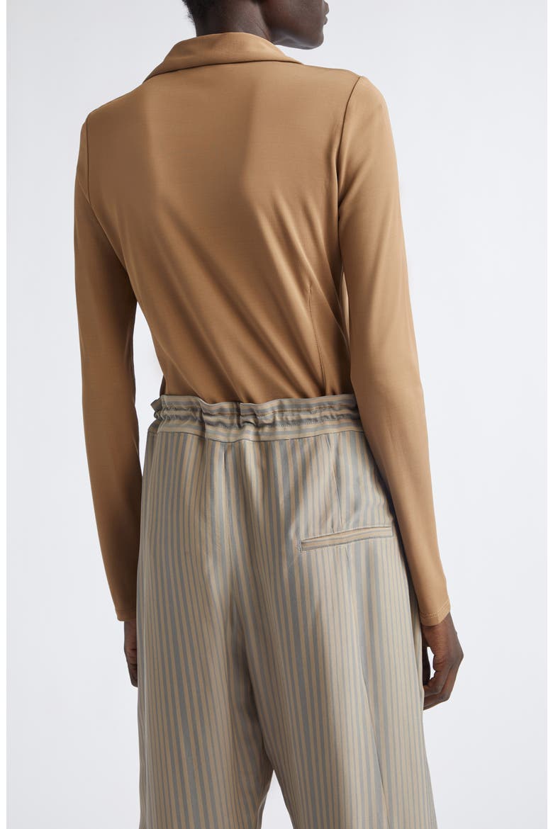 Frankie Matte Jersey Button-Up Shirt, Alternate, color, NUTMEG