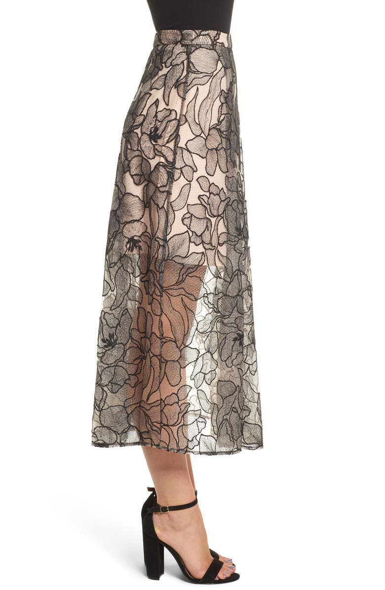 WAYF Pleated Lace Skirt, Alternate, color, 