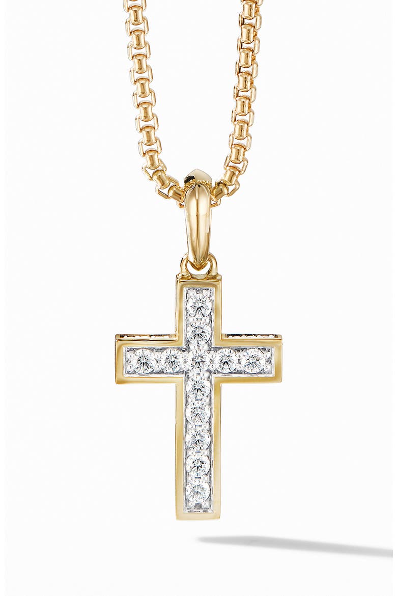 Men's Pavé Diamond Cross Pendant, Main, color, DIAMOND
