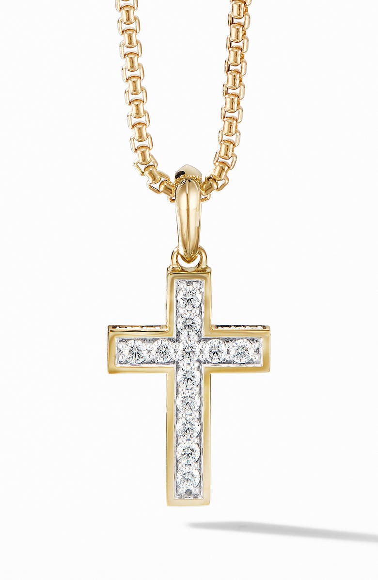 David Yurman Men's Pavé Diamond Cross Pendant, Main, color, 