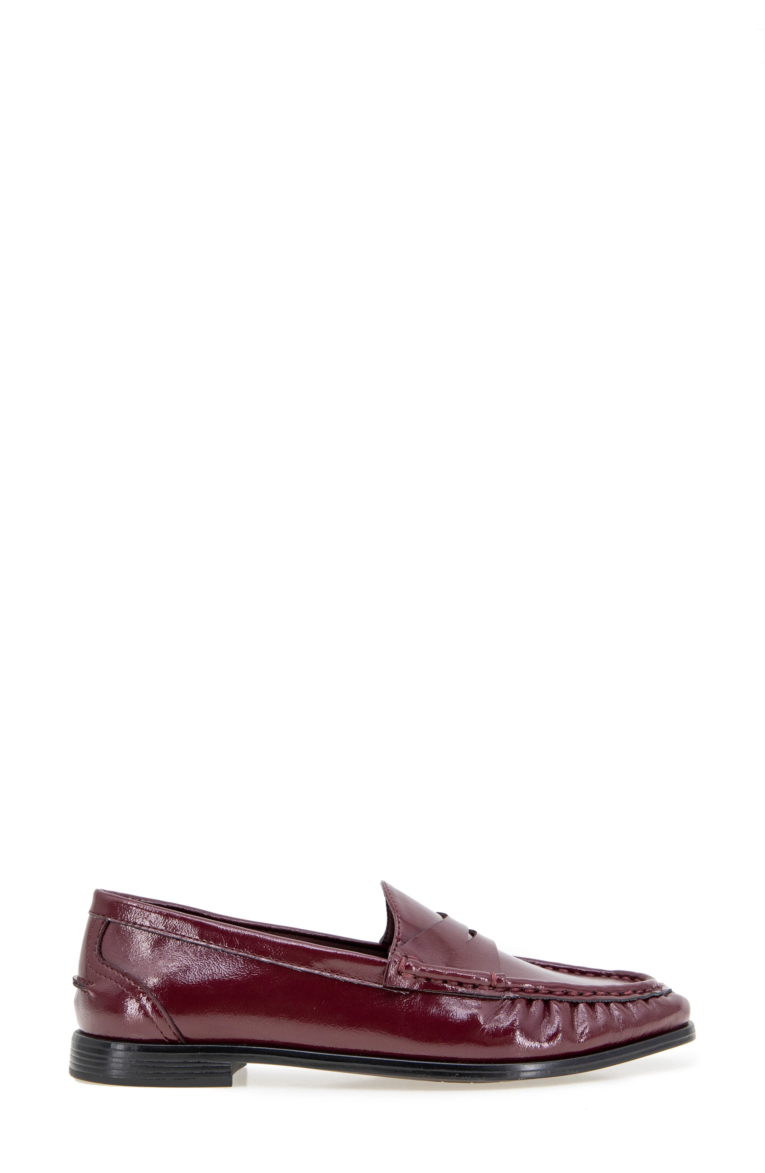 Zoila Penny Loafer, Alternate, color, DARK RED PATENT