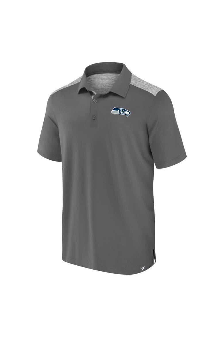 Men's Fanatics Heather Gray Seattle Seahawks Long Shot Polo, Alternate, color, Heather Gray