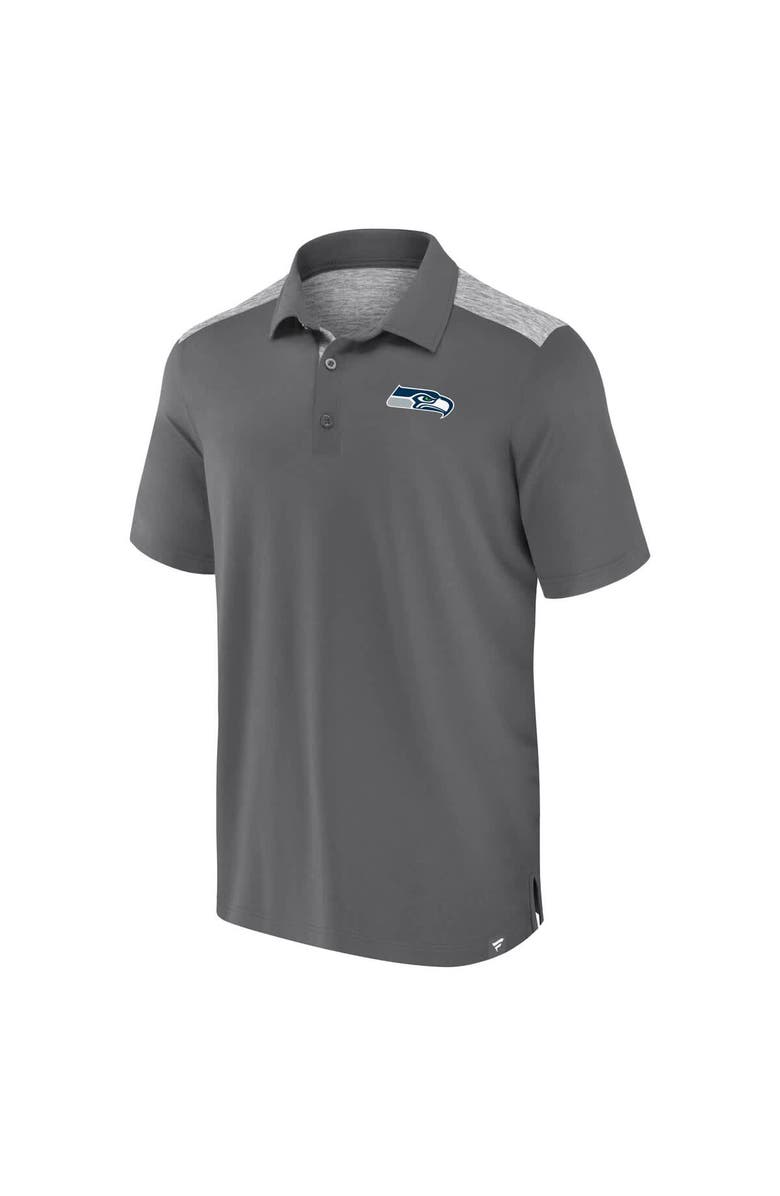 FANATICS Men's Fanatics Heather Gray Seattle Seahawks Long Shot Polo, Alternate, color, Heather Gray
