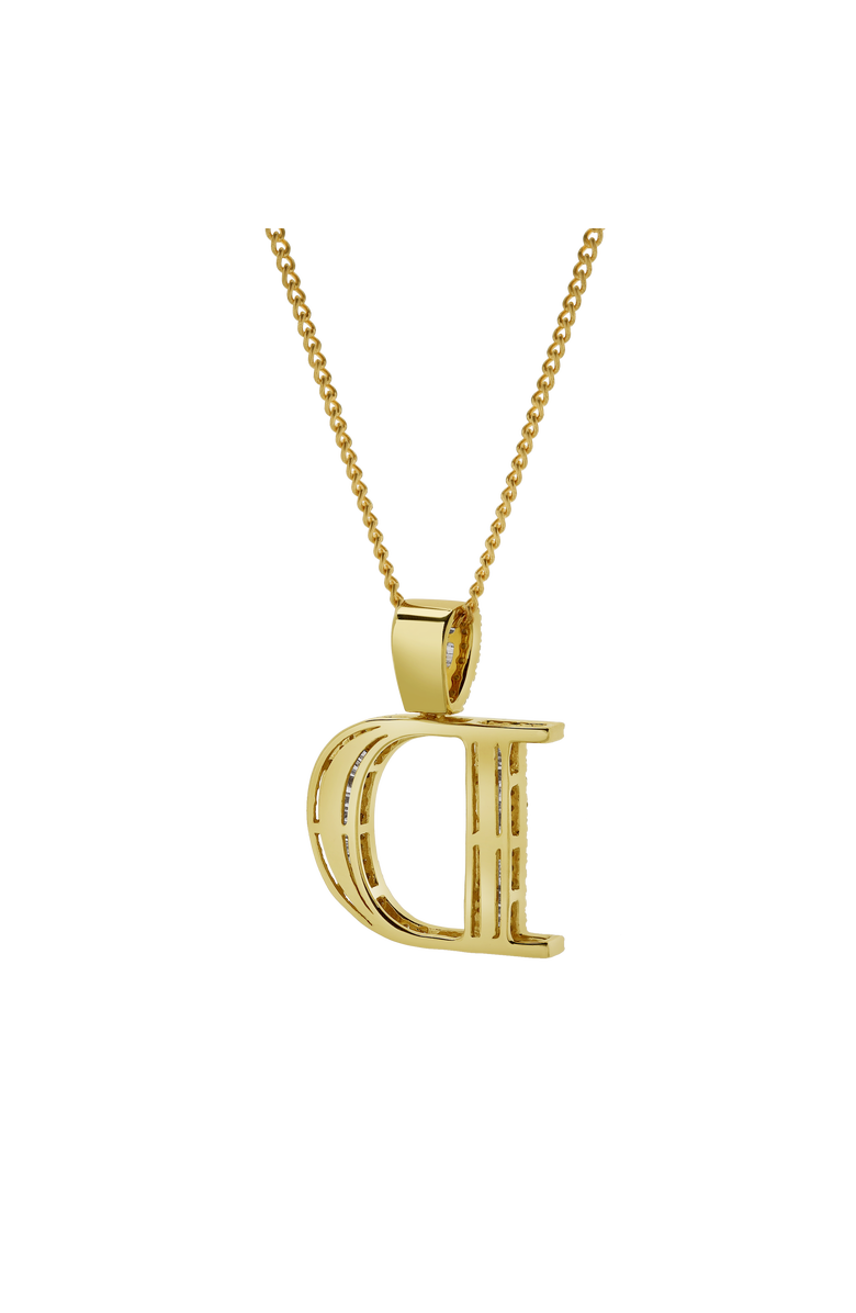LuvMyJewelry D Initial Diamond Pendant 10K Yellow Gold - 0.77 Carats, Alternate, color, 10K Yellow Gold -