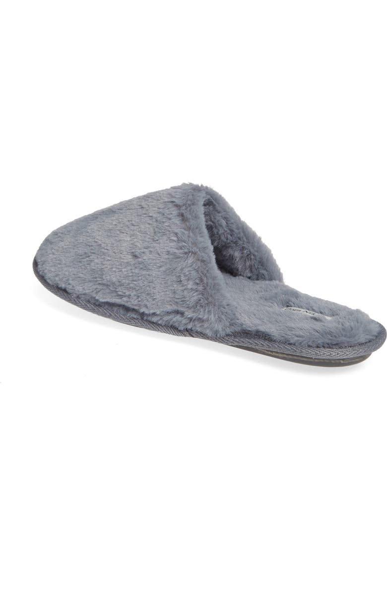 Flora Nikrooz Victoria Bridal Party Faux Fur Slipper, Alternate, color,