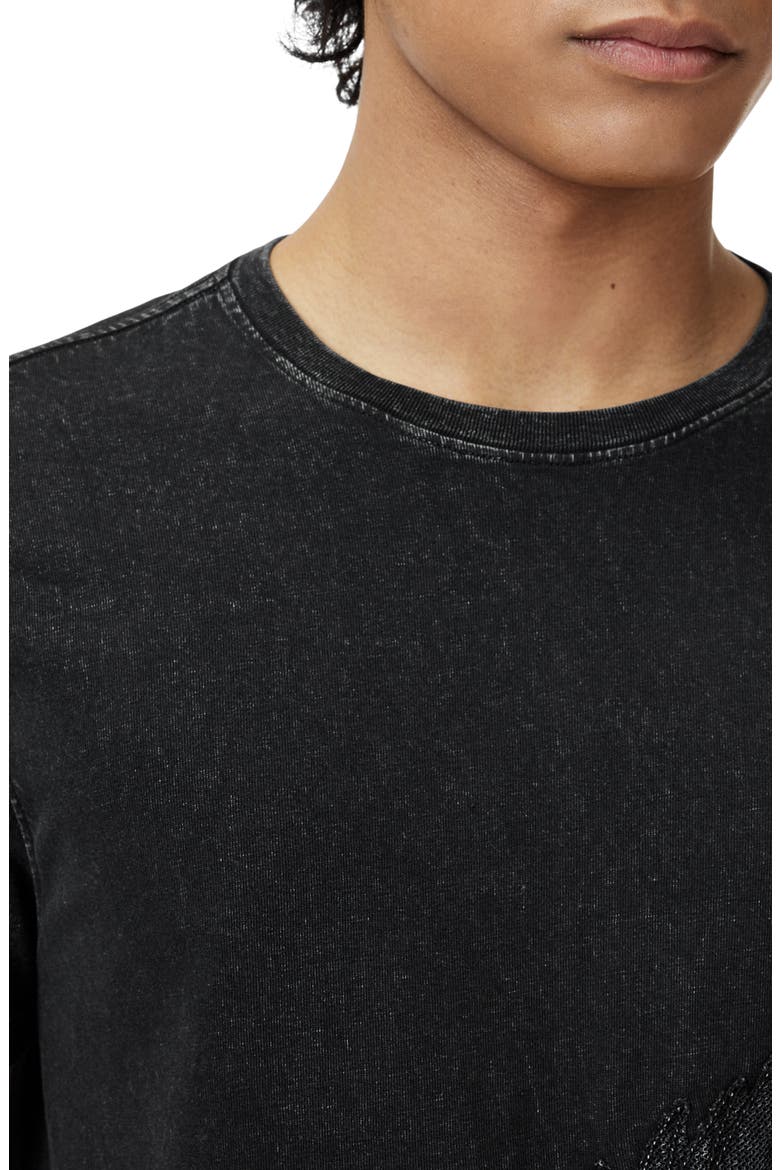 Eagle Embroidered Organic Cotton T-Shirt, Alternate, color, BLACK