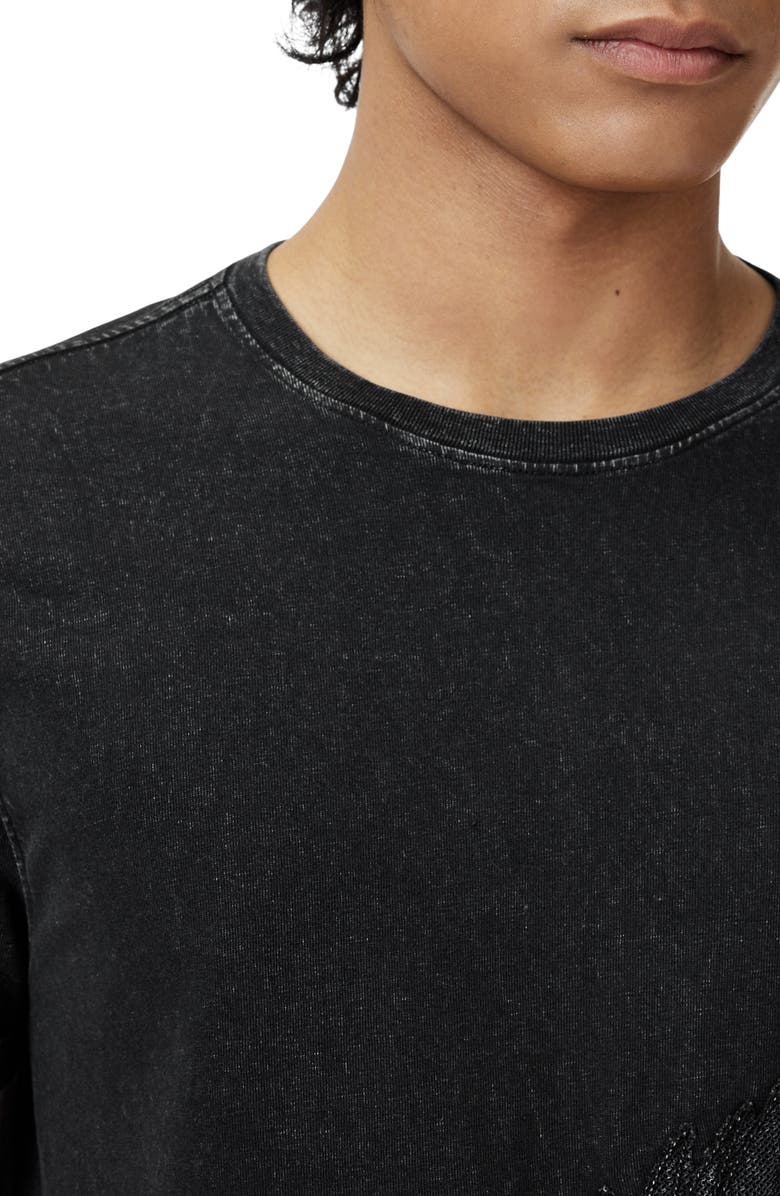 John Varvatos Eagle Embroidered Organic Cotton T-Shirt, Alternate, color, Black