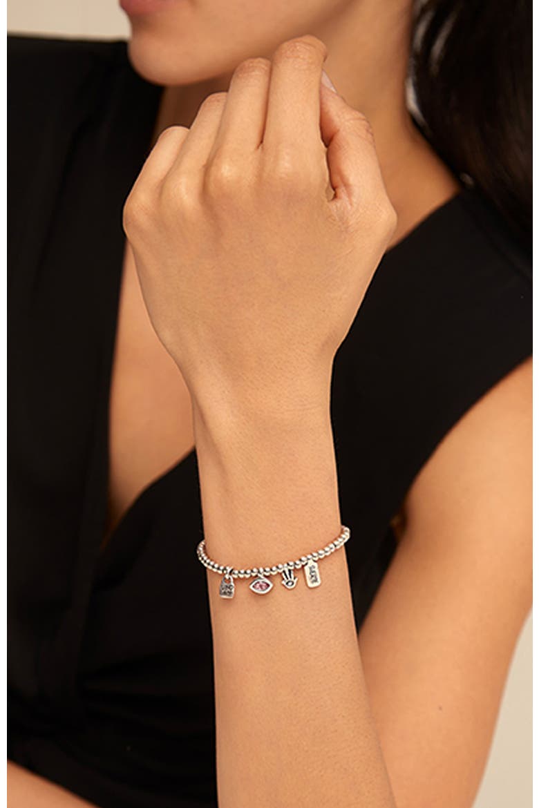 Bracelet Plated In Sterling Silver And Crystal, Alternate, color, Silver