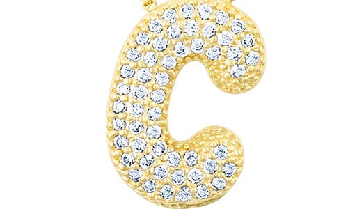 Adornia Pavé Bubble Initial Pendant Necklace In Gold-c