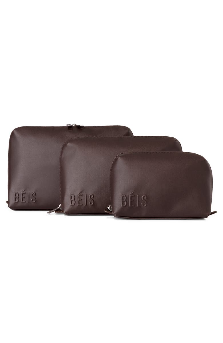 Béis The Large Cosmetics Pouch, Alternate, color, Espresso