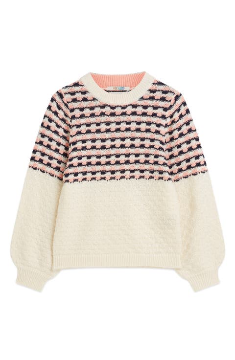 Kids' Color Block Crewneck Pullover