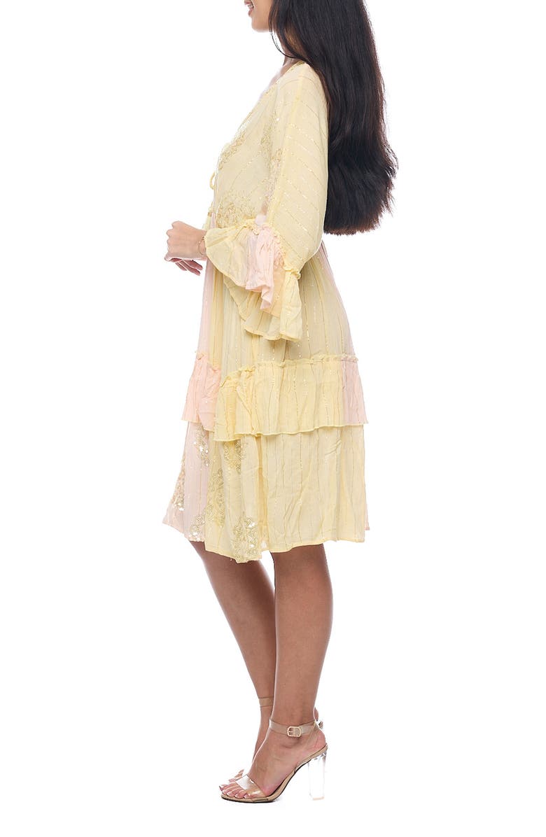 RANEES Bell Sleeve Minidress, Alternate, color, Yellow