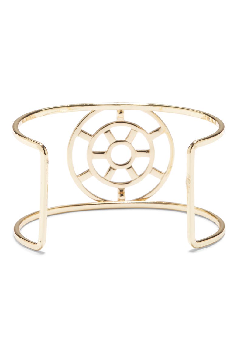 Large T Circle Crystal Cuff, Alternate, color, GOLD/CRYSTAL