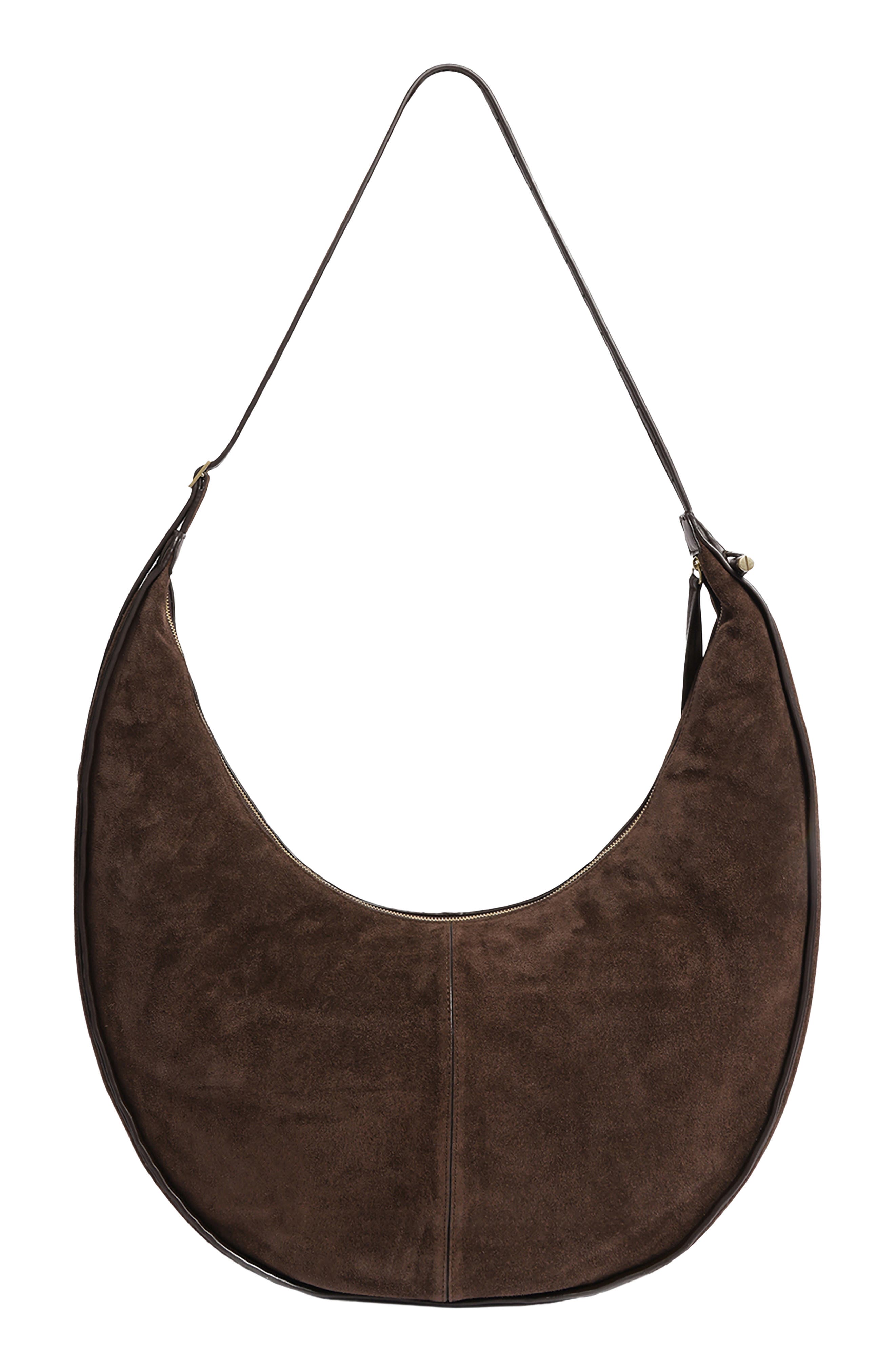 Highline Leather Banana Hobo, Alternate, color, CHOCOLATE