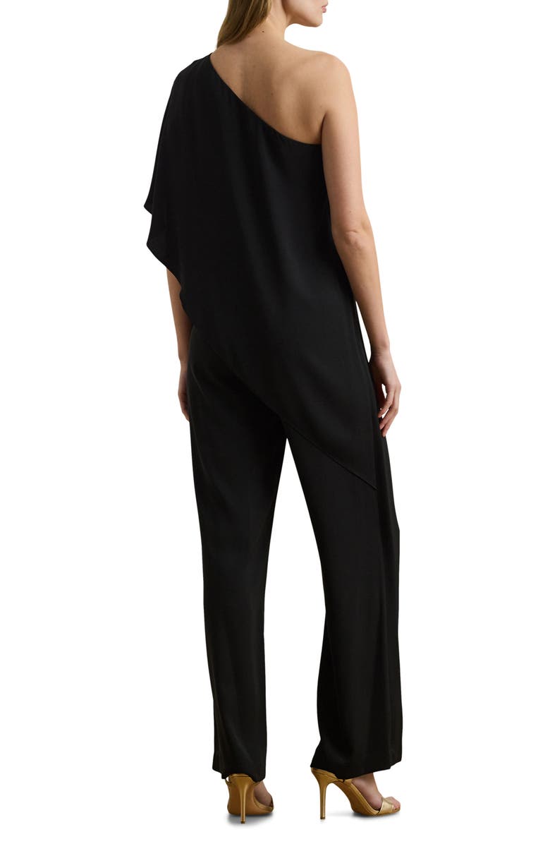 Lauren Ralph Lauren April One-Shoulder Georgette Jumpsuit, Alternate, color, Black