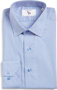 Lorenzo Uomo Trim Fit Check Stretch Cotton Blend Dress Shirt