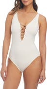 BLEU by Rod Beattie Kore Lace Down Mio One-Piece Swimsuit