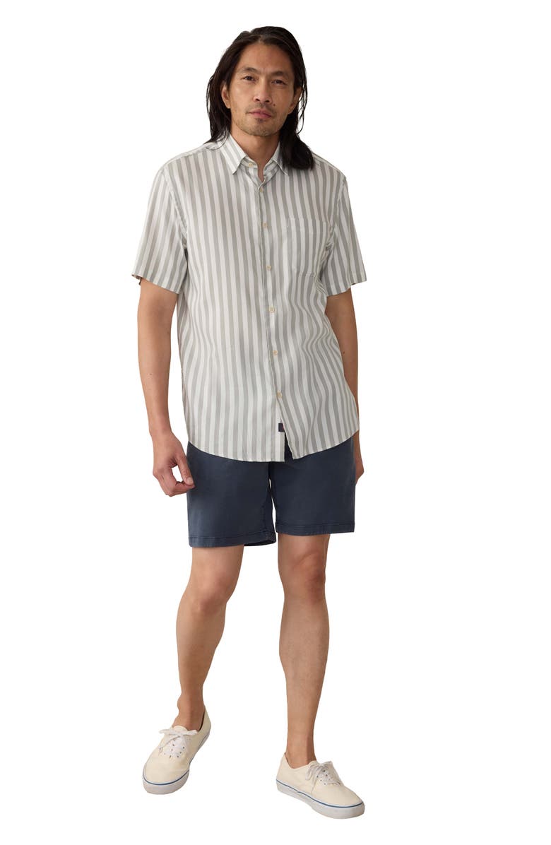 Faherty Movement Monterrey Short Sleeve Button-Up Shirt, Alternate, color, Clover Valley Stripe