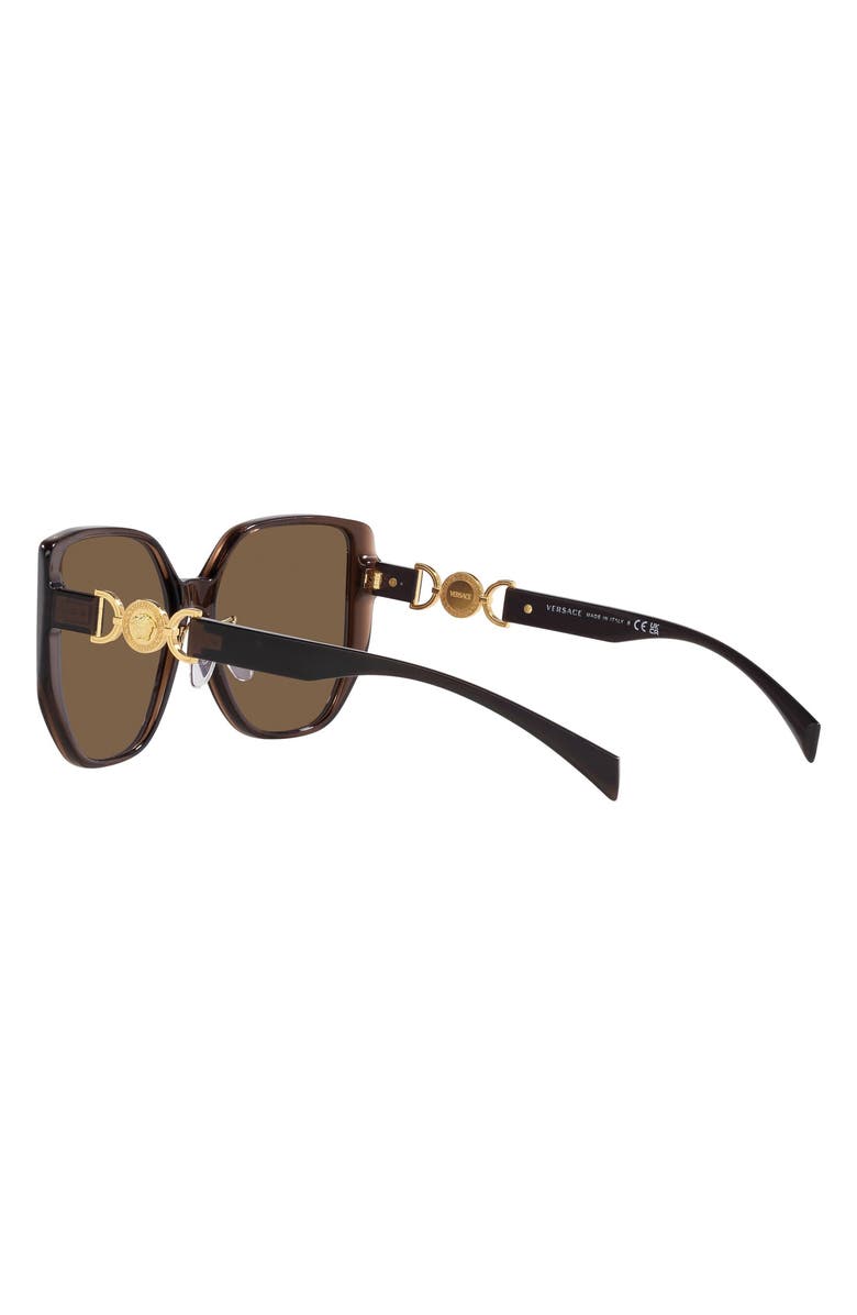 Versace 58mm Irregular Sunglasses, Alternate, color, Transparent Brown / Dark Brown