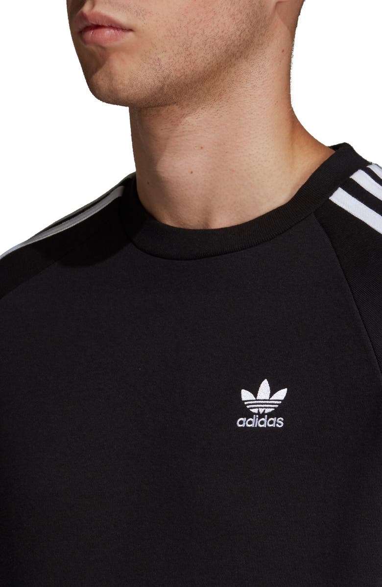 adidas Originals 3-Stripes Crewneck Sweatshirt, Alternate, color, 