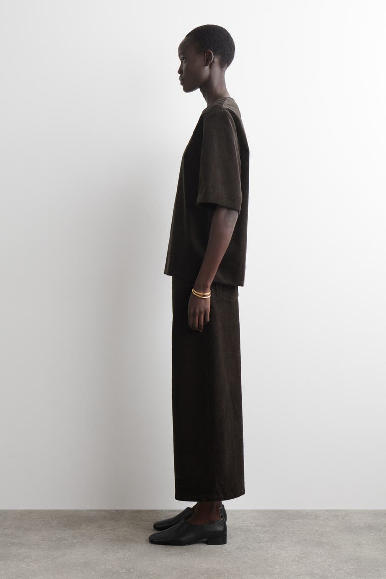 Corduroy Top, Alternate, color, DARK BROWN