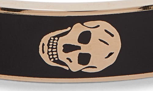 Alexander Mcqueen Mcqueen Thin Skull Enamel Cuff Bracelet