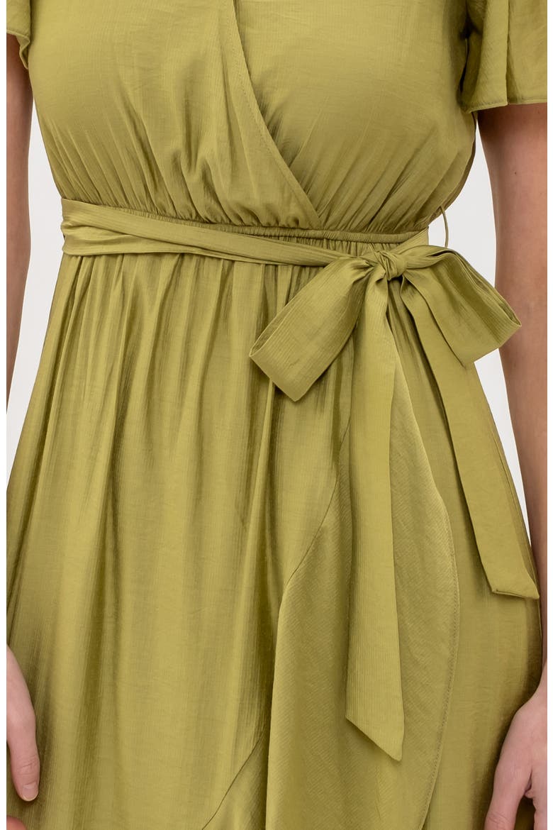 Faux Wrap Midi Dress, Alternate, color, OLIVE