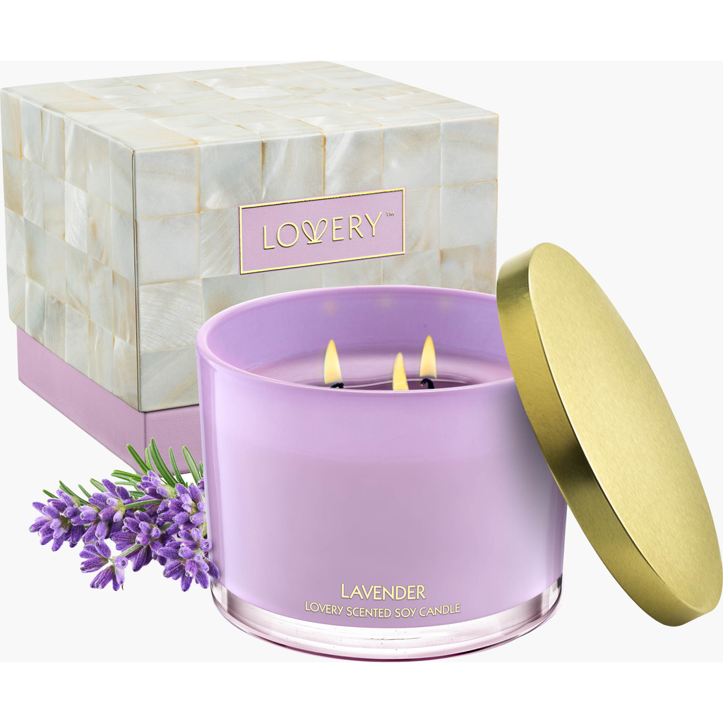 Lovery 3 Wick Aromatherapy Soy Candle In Purple