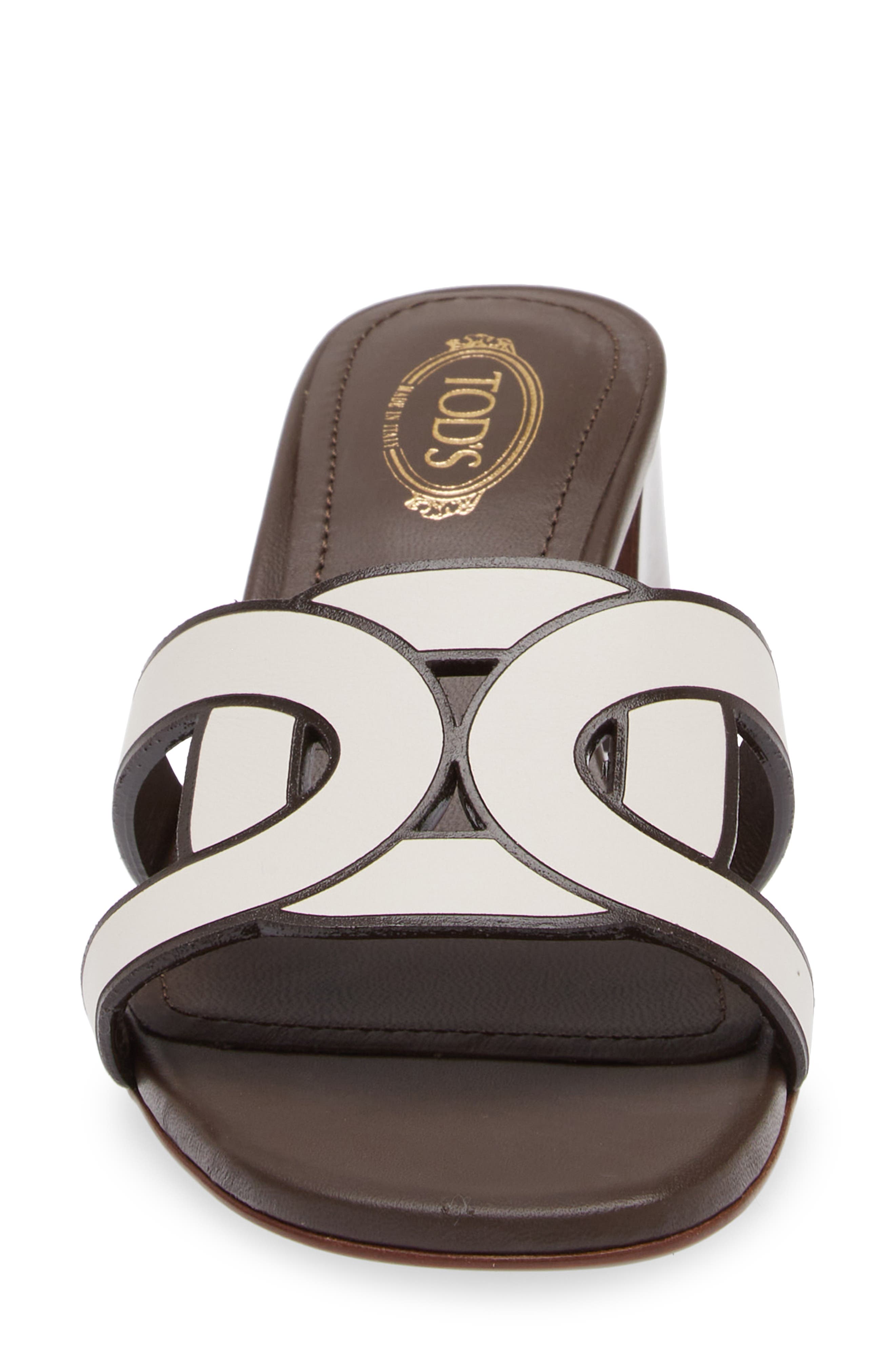 Tod's Kate Chain Detail Block Heel Slide Sandal, Alternate, color, 