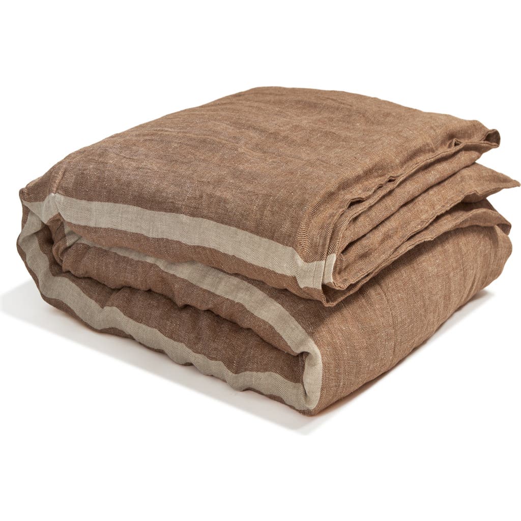 Pom Pom At Home Rory Linen Duvet Cover In Brown