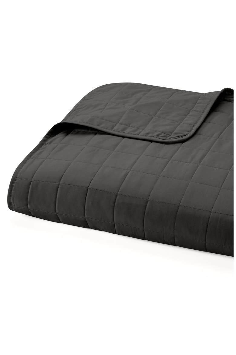 HOME SPUN Premium Ultra Soft Square Pattern Quilted Coverlet Set, Alternate, color, GRAY