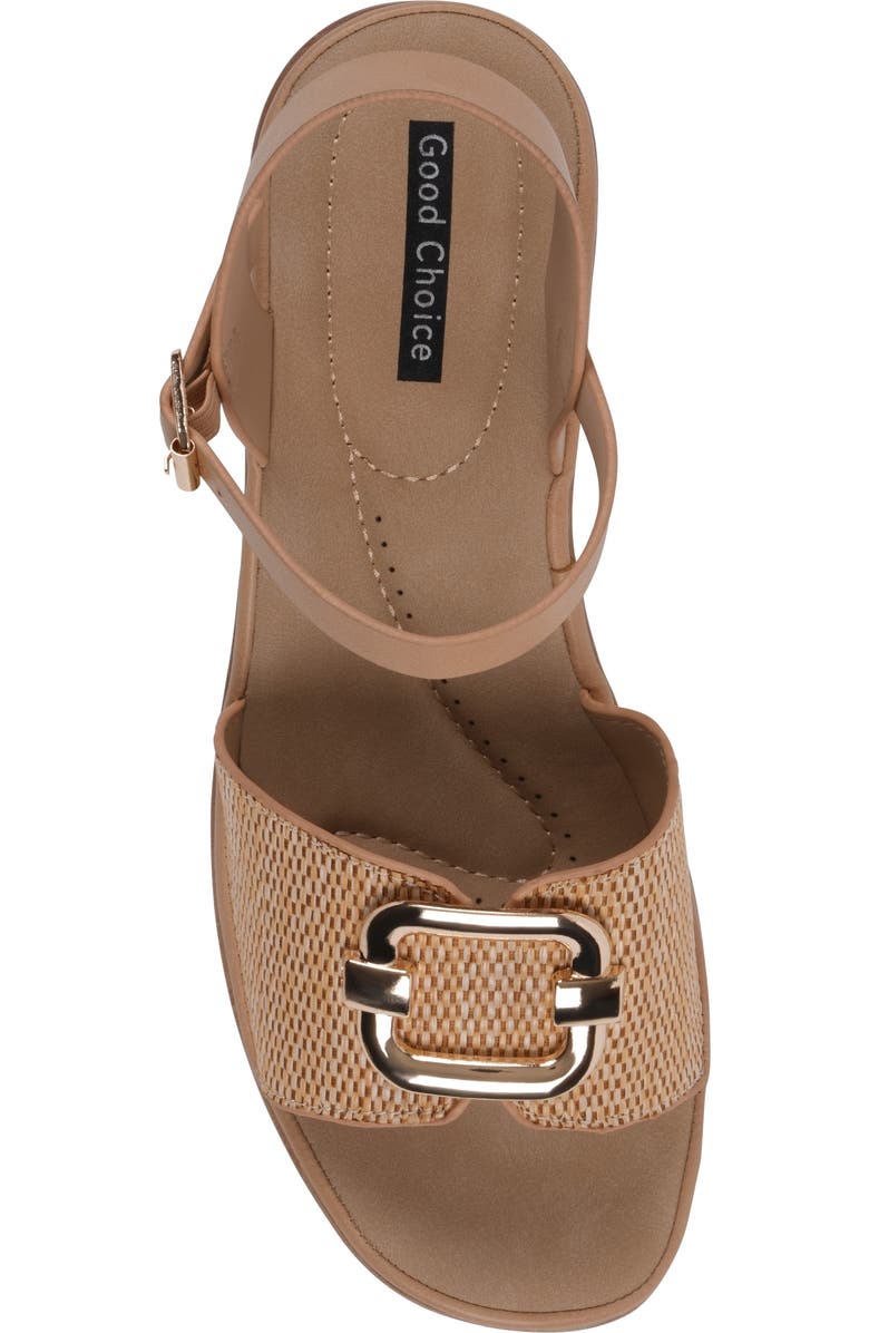 GC SHOES Fia Buckle Wedge Sandal, Alternate, color, Natural