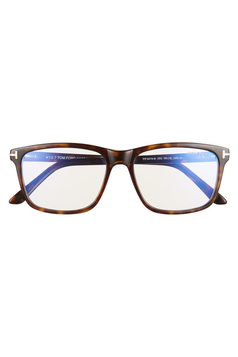 56mm Blue Block Optical Glasses, Alternate, color, DARK HAVANA/ BLUE