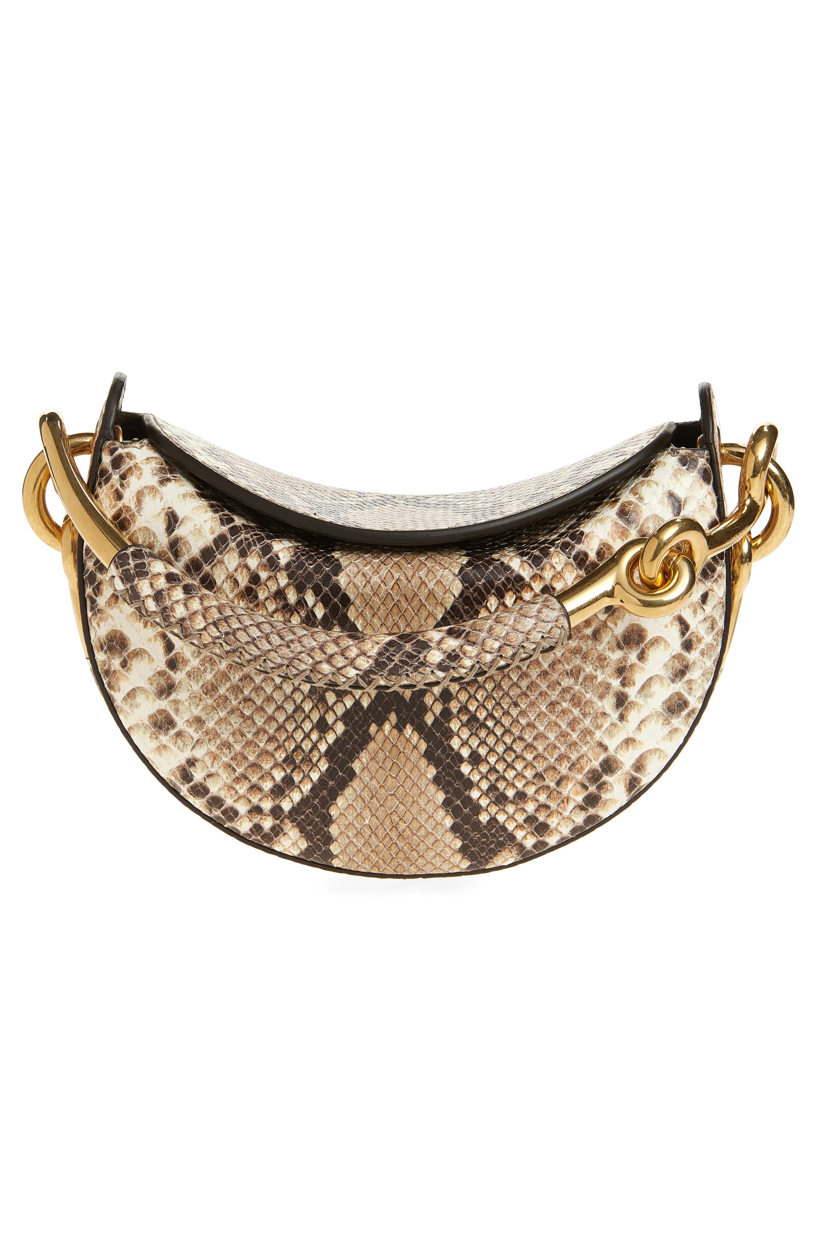 Burberry Bridle Snake Embossed Leather Clutch, Main, color, Natural/ Dark Brown