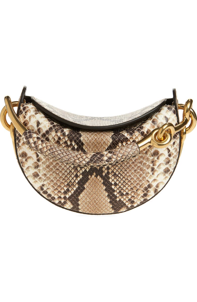 Burberry Bridle Snake Embossed Leather Clutch, Main, color, Natural/ Dark Brown