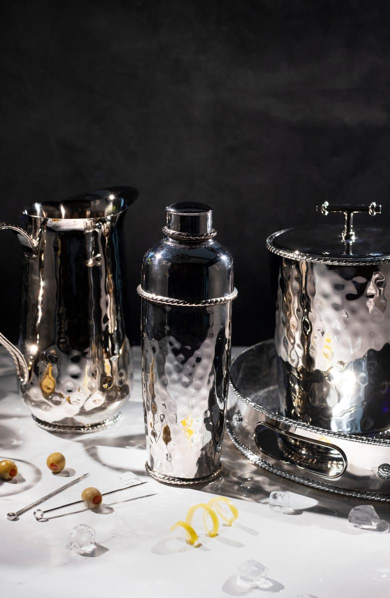 Juliska Graham Stainless Steel Lidded Ice Bucket & Tongs Set, Alternate, color, Silver