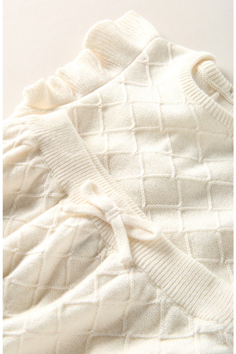 Flutter Sleeve Sweater & Bubble Shorts Set, Alternate, color, IVORY EGRET