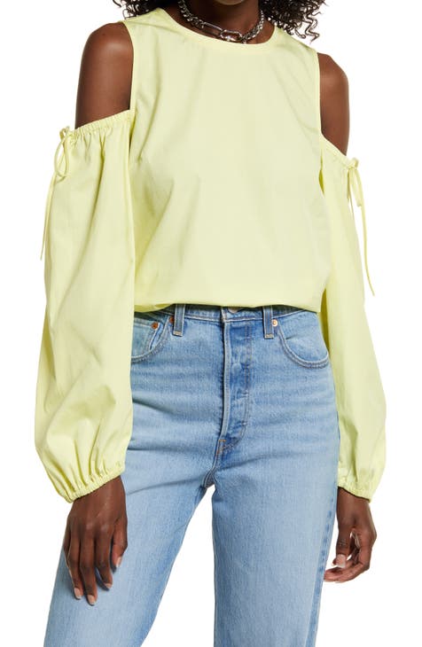 Cold Shoulder Cotton Poplin Shirt