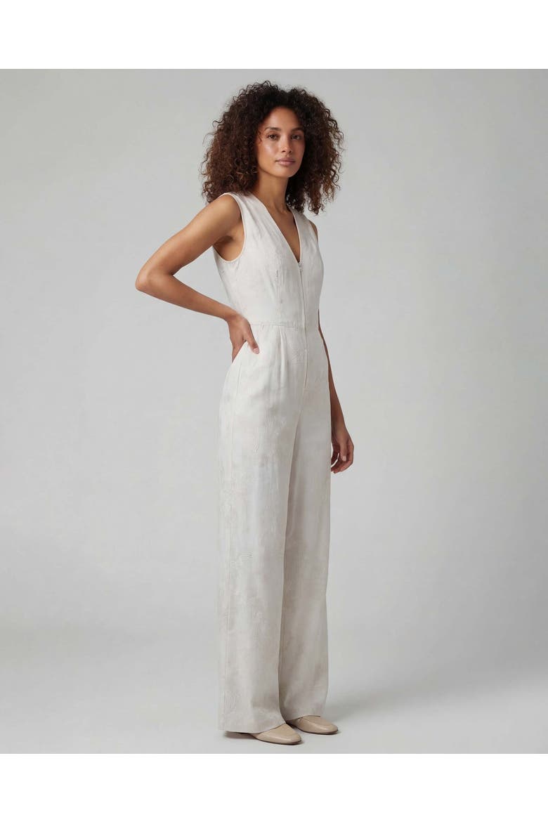 Paisley Explosion Womens Tailored Jumpsuit, Alternate, color, Paisley Explosion Ivory