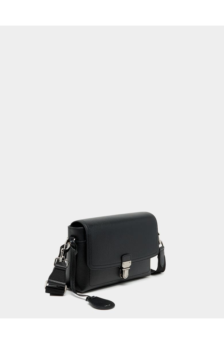 Bally Capitol Crossbody Bag in Grained Leather, Alternate, color, Black+Palladio