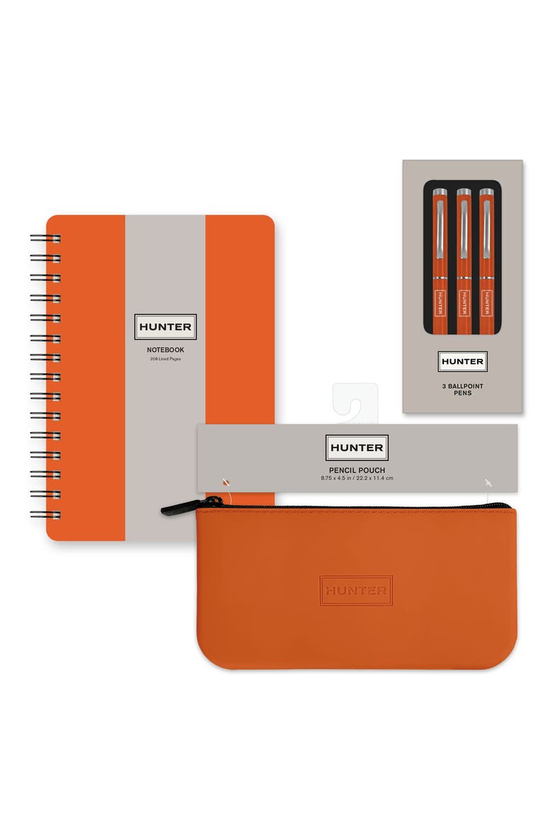 Tangerine Hunter 5-Piece Stationery Set, Main, color, ORANGE