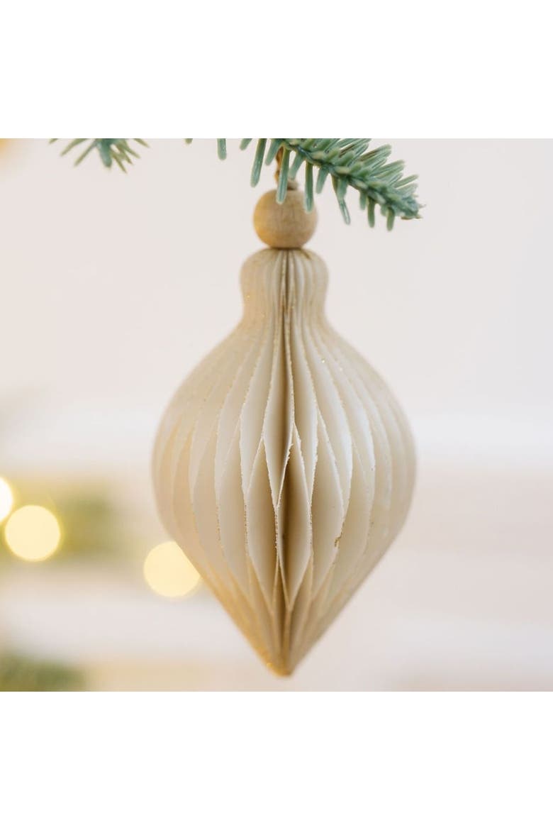 Crème Paper Honeycomb Assorted Ornament, Alternate, color, warm crème