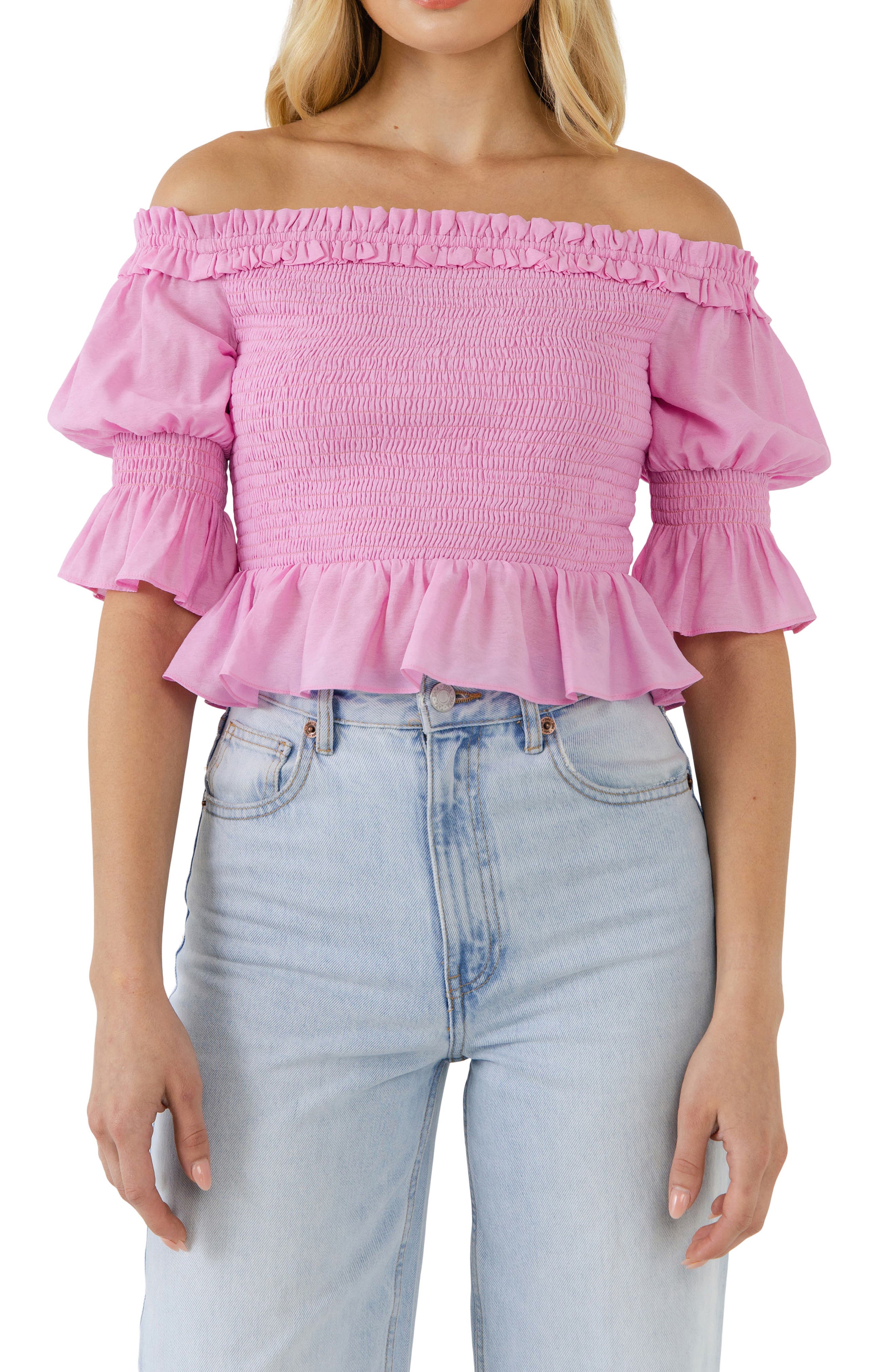 Off the Shoulder Smocked Top